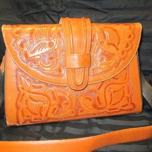 VINTAGE HANDTOOLED MEXICAN HANDBAG